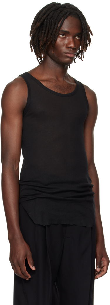 Linne Ann Demeulemeester Ann Demeulemeester Boris Ruched Tank Top Svart | B0011785-FA434-099, 1