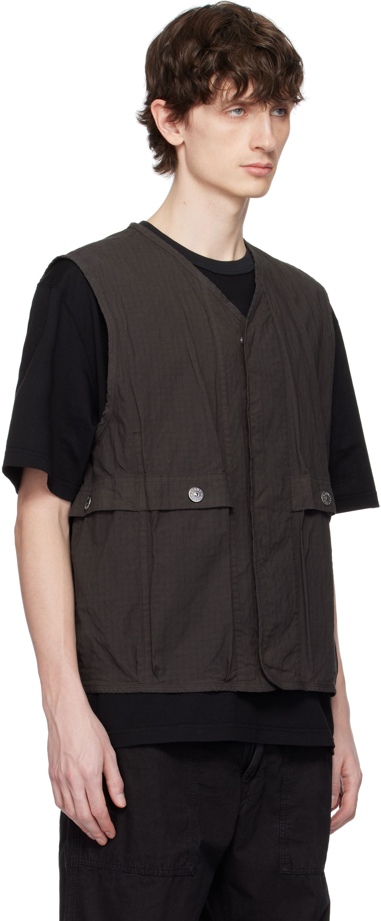 Väst Stone Island Stone Island Mil-Spec Stretch Ripstop-TC Vest Grå | K1S15 G100010 S0063, 1