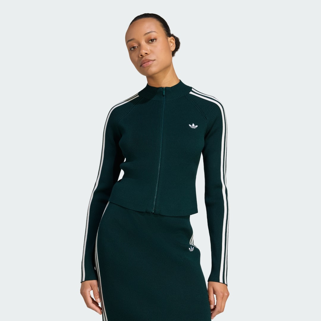 Sweater adidas Performance Adicolor Slim-Fit Knit Top Grön | JY2599, 0