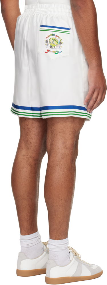 Shorts Casablanca Tennis Club Icon Silk Twill Shorts Vit | M-AW25-TR-012-01, 2