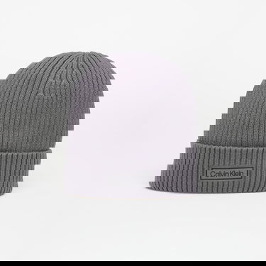 Mössa CALVIN KLEIN Patch Chunky Rib Cotton Hat Grå | LV04D8053G PCX, 0