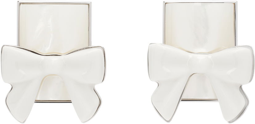 Örhängen SHUSHU/TONG YVMIN Edition Bowknot Square Earrings Vit | 25615WHT00DN2