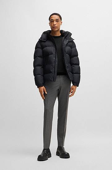 Sweater BOSS Virgin-Wool Sweater with Two-Tone Jacquard Pattern Svart | 50526845, 1