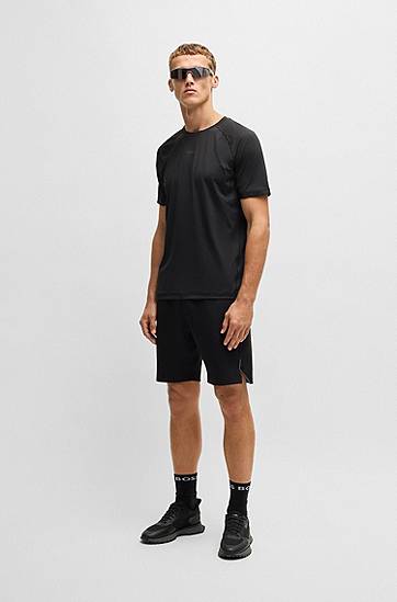 T-shirt BOSS Regular-Fit Active T-Shirt with Reflective Details Svart | 50531240, 1