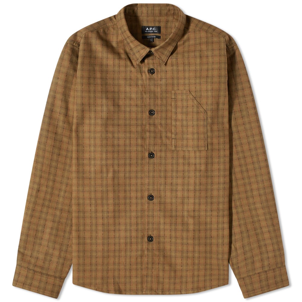 Skjorta A.P.C. Anthony Check Overshirt Brun | COFBE-H02754-JAA, 0