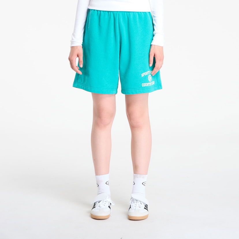 Shorts Sporty & Rich Varsity Crest Soft Gym Short UNISEX Spring Green Turkos | SH055625218GR37