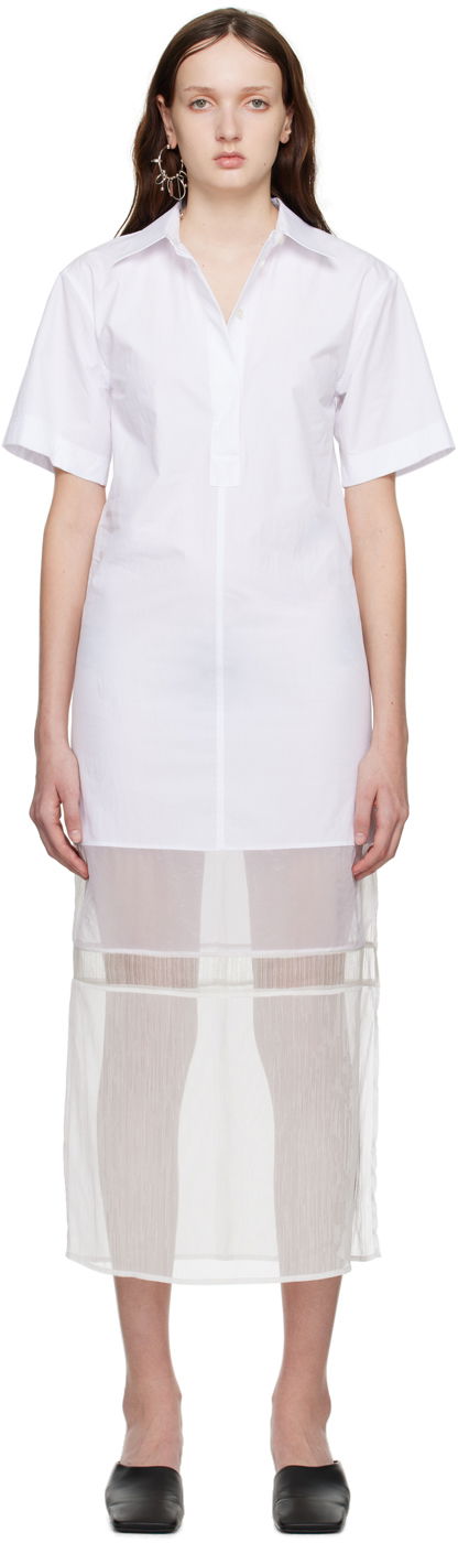 Klä Helmut Lang Helmut Lang Combo Shirt Midi Dress Vit | N01HW602