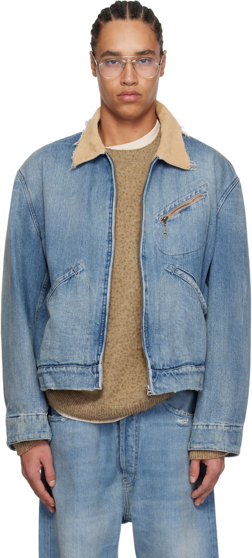 Jacka Maison Margiela Maison Margiela Sports Denim Jacket Blå | S50AM0636 S30383