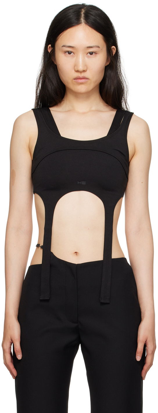 Linne HELIOT EMIL Harness Tank Top Svart | HE_W_13_005_P03_BLK01