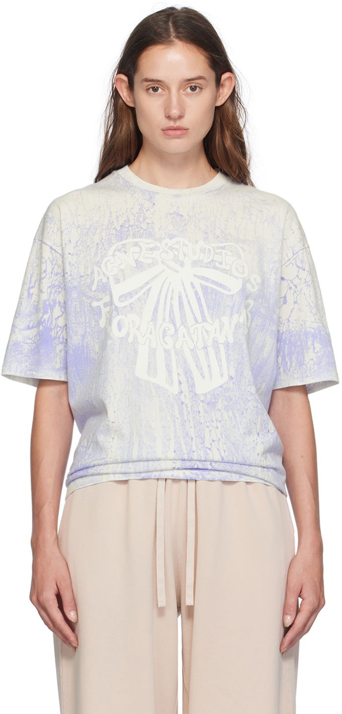 T-shirt Acne Studios Plaster Print T-Shirt Blå | CL0298-