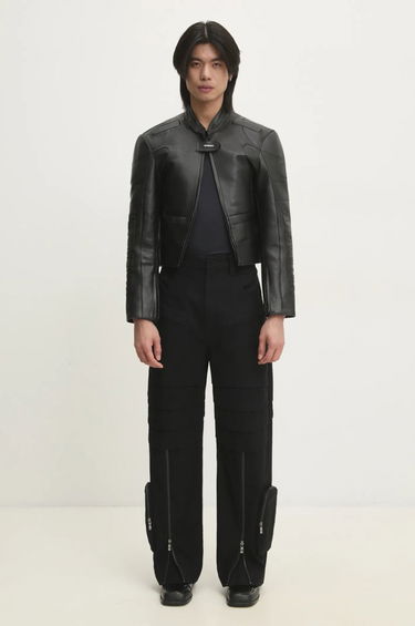 Jacka VETEMENTS VETEMENTS Racing Logo Leather Jacket Svart | UA66JA210B, 6
