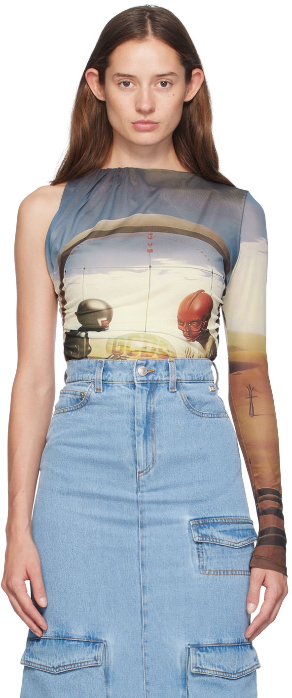 T-shirt GCDS Creatures One-Shoulder T-Shirt Flerfärgad | A2CW2801TE3