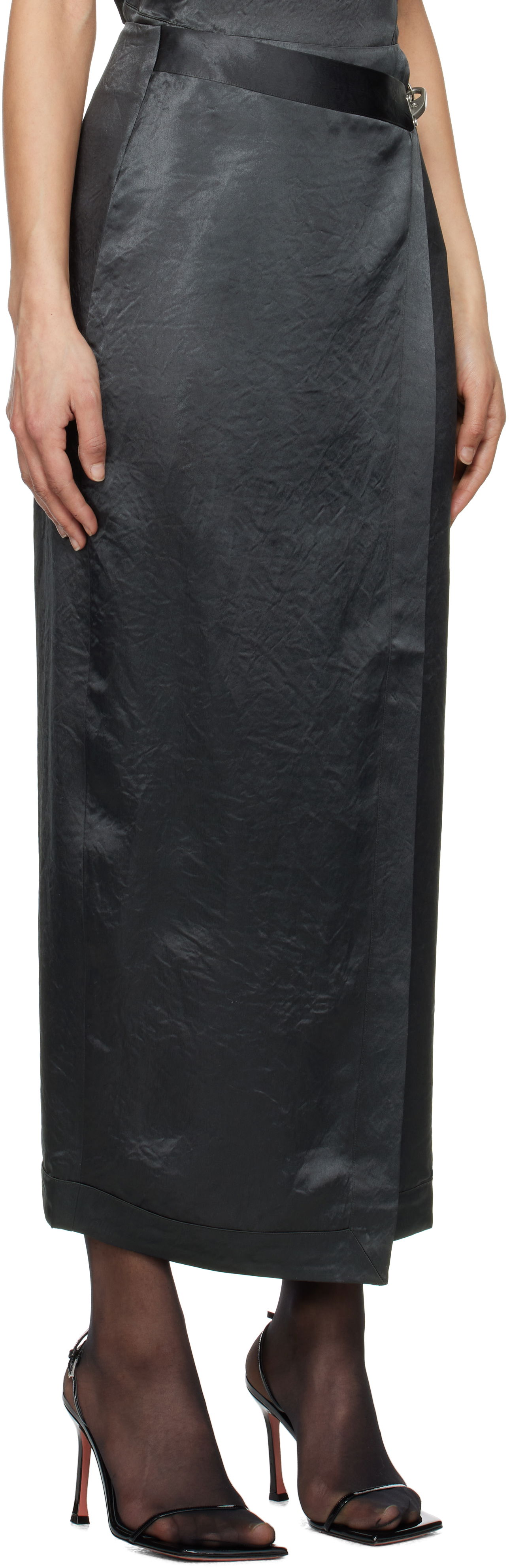 Kjol Nanushka Nanushka Grisel Maxi Wrap Skirt Svart | NW25RSSK03277, 1