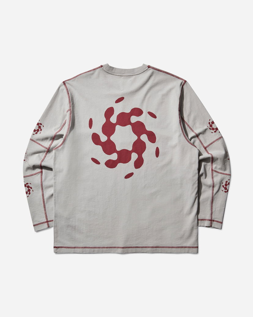 T-shirt ROA Info Stitch Organic Longsleeve T-Shirt Grå | RBMW0543JY56 GRY0004