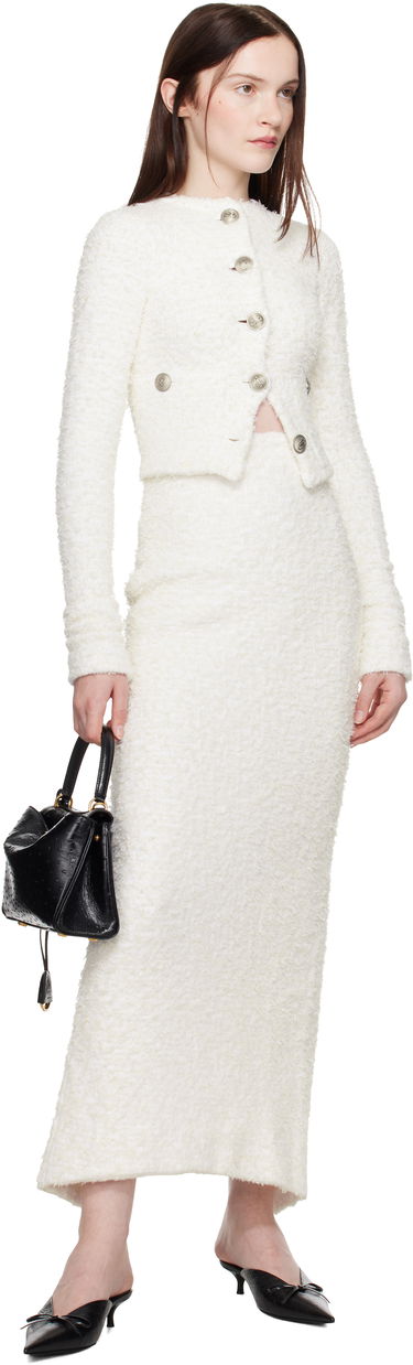 Kjol Balenciaga Balenciaga Tweed Maxi Skirt Vit | 796952 T3328, 3