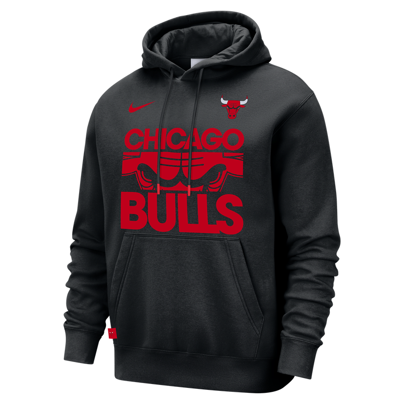Sweatshirt Nike NBA Chicago Bulls Club Courtside Hoodie Svart | FZ7687-010