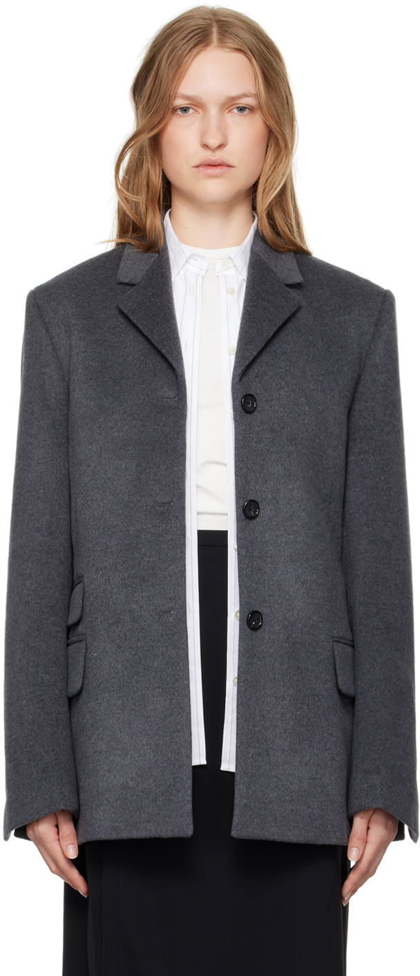 Jacka TOTEME Straight Wool Blazer Grå | 244-WRZ0045-FB0283