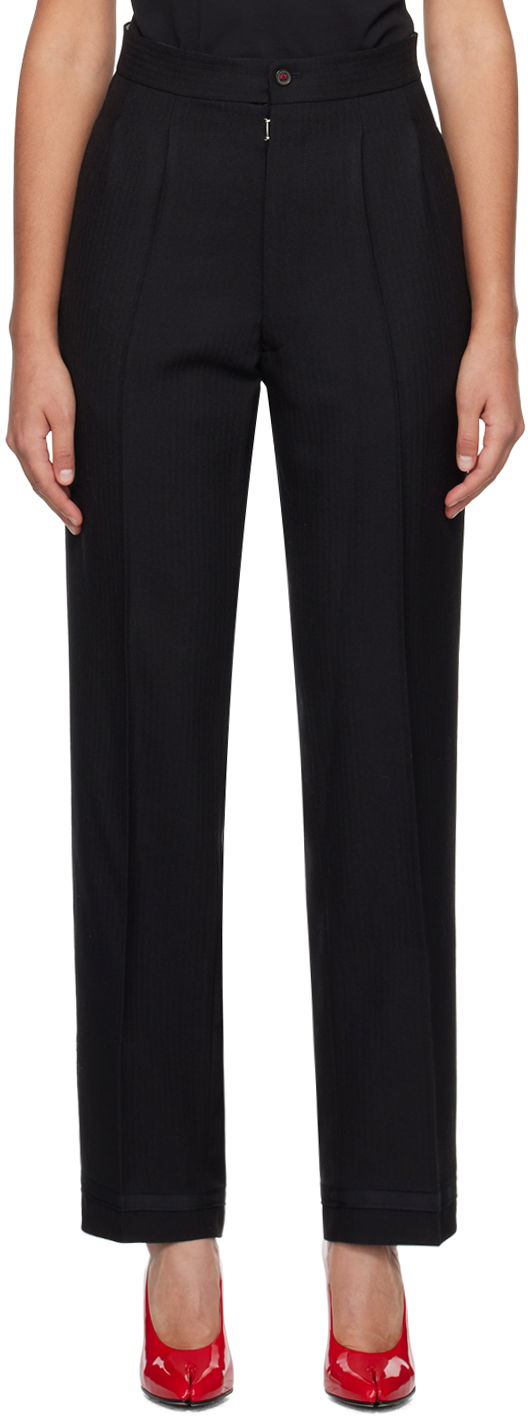 Byxor Maison Margiela Creased Formal Trousers Svart | SI0KA0005 S60307
