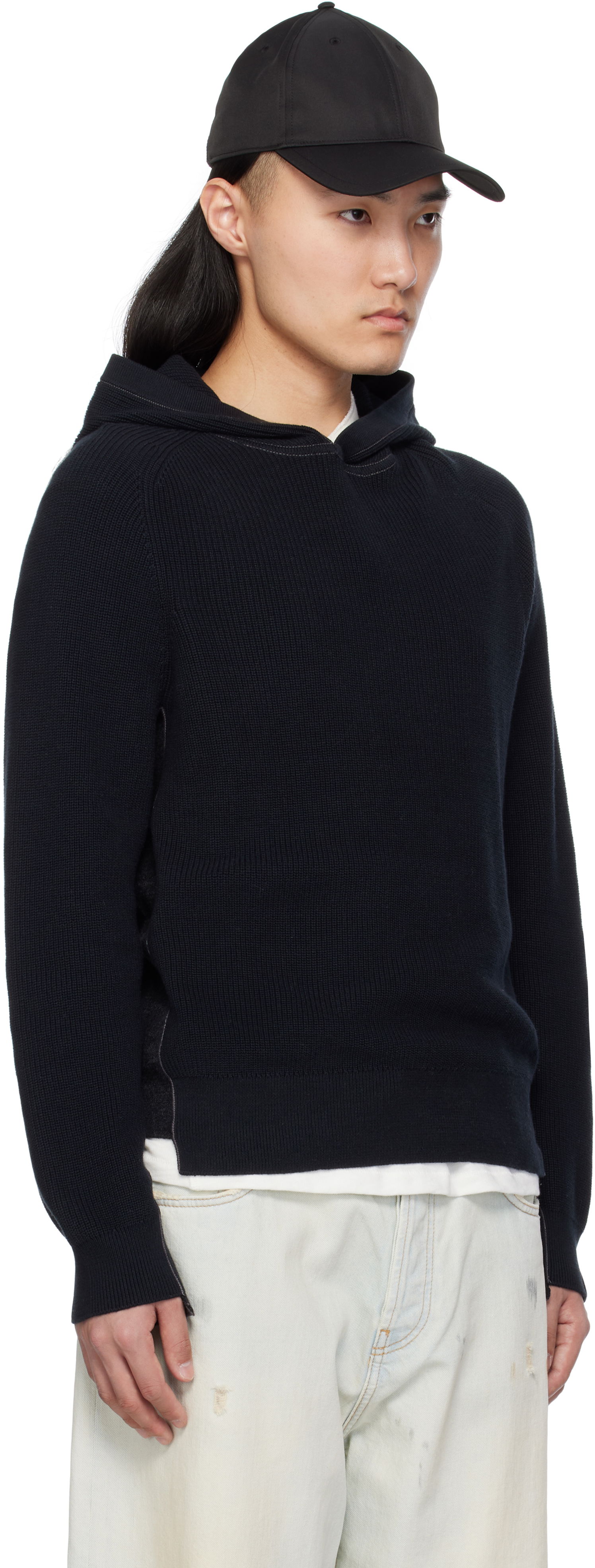Sweater rag & bone rag & bone Gabe Spliced Hoodie Mörkblå | MBS25S026SD26, 1