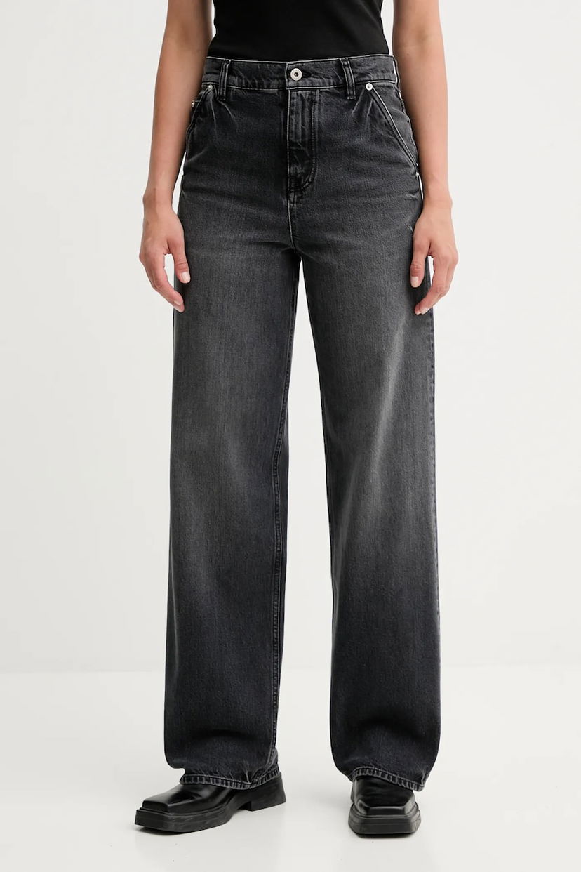 Jeans KENZO Kenzo x Futura High-Waisted Wide-Leg Jeans Svart | FF62DP2356C8