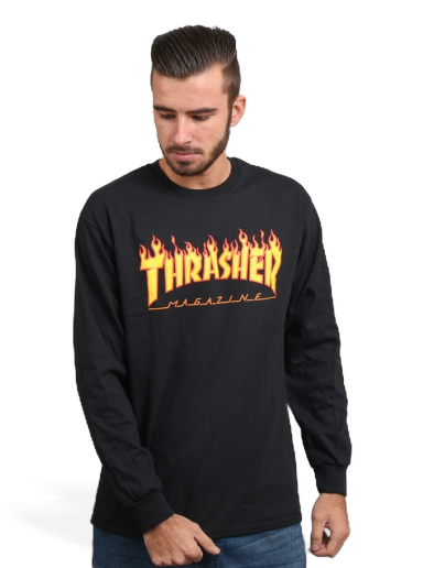 T-shirt Thrasher Flame Logo Tee Svart | 024771