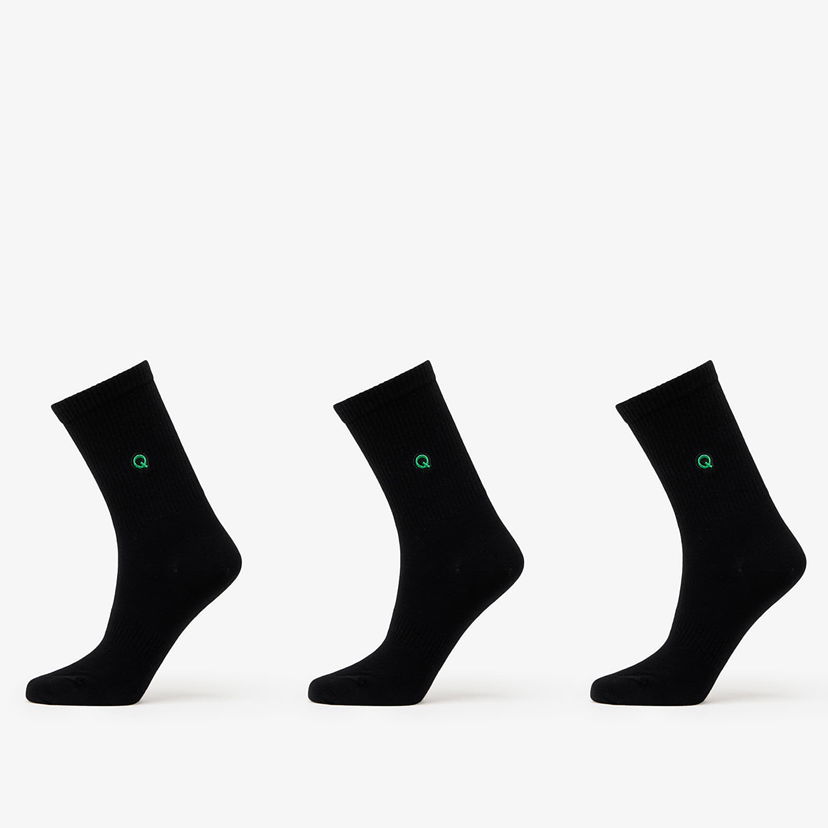 Strumpor Queens Essential Short Crew Socks 3-Pack Svart | QNS_064