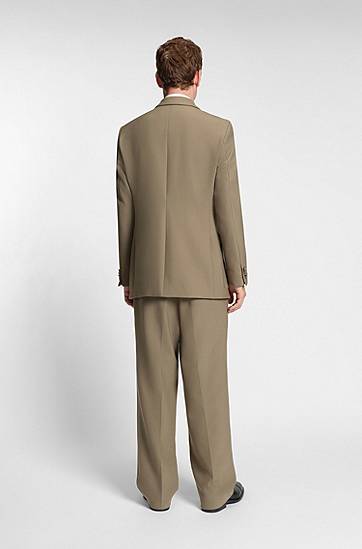Jacka BOSS Relaxed-fit double-breasted blazer in stretch fabric Beige | 50551531, 1