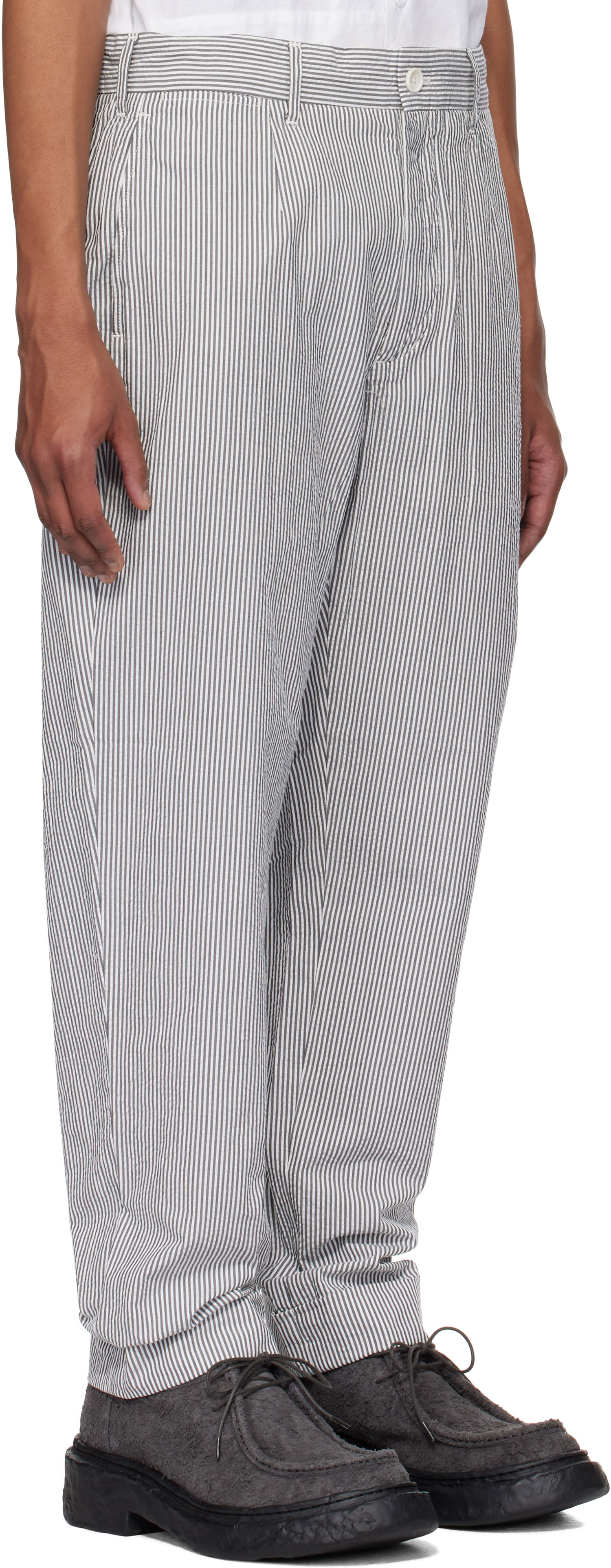 Byxor Engineered Garments Engineered Garments Andover Striped Trousers Vit | 25S1F001, 1