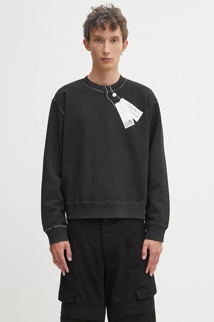 Sweatshirt Maison Margiela MM6 Maison Margiela Printed Sweatshirt Svart | SH2GU0023.M25024.101
