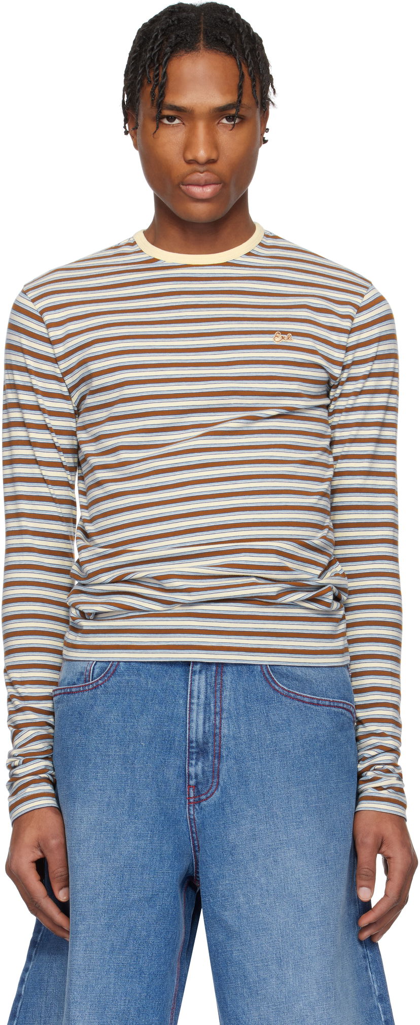 T-shirt ERL ERL Striped Long Sleeve T-Shirt Flerfärgad | ERL10T010