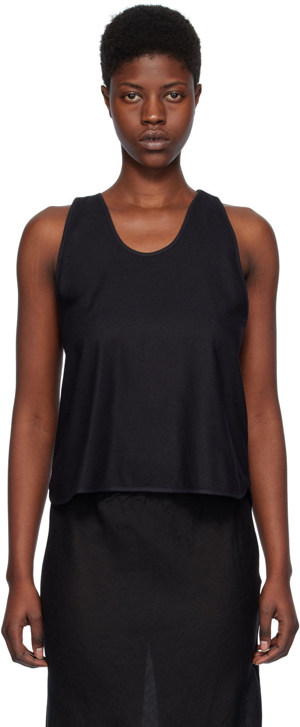 Linne Baserange Apron Tank Top Svart | TOAP-WS-000