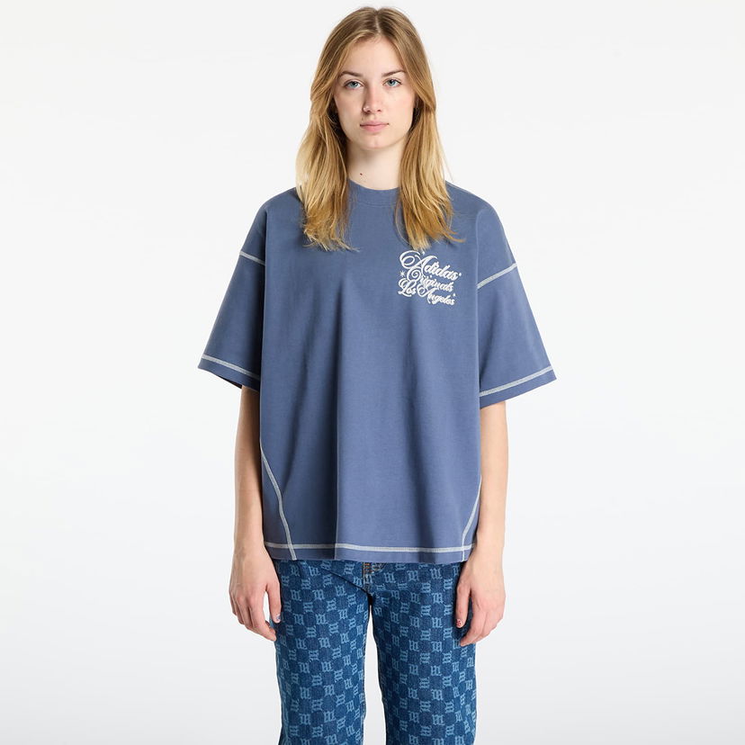 T-shirt adidas Originals LA Originals Wilshire Short Sleeve T-Shirt with Contrast Stitching Blå | JX6178