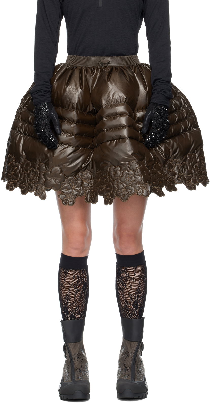 Kjol Cecilie Bahnsen Cecilie Bahnsen The North Face Edition Floral Down Miniskirt Brun | NF0A8FFD245