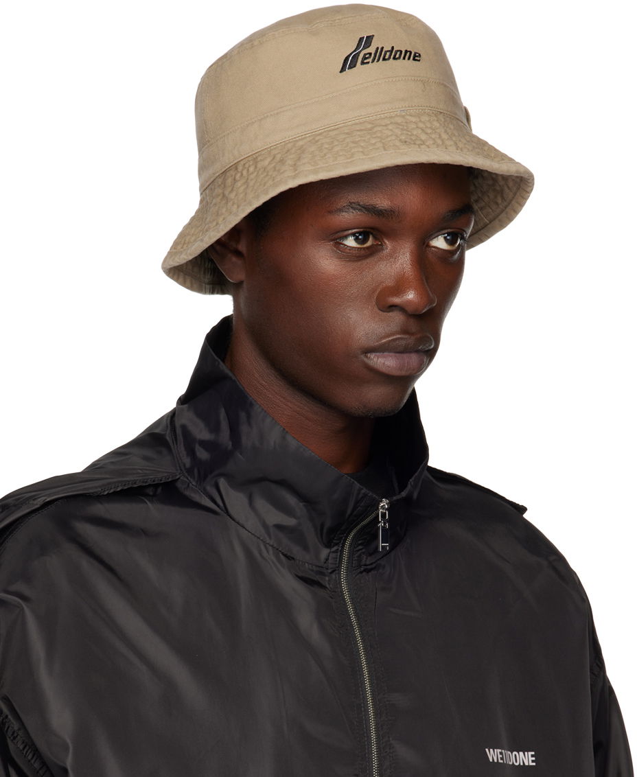 Hatt We11done Washed Logo Bucket Hat Beige | WD-AH3-22-426-U-BG, 1