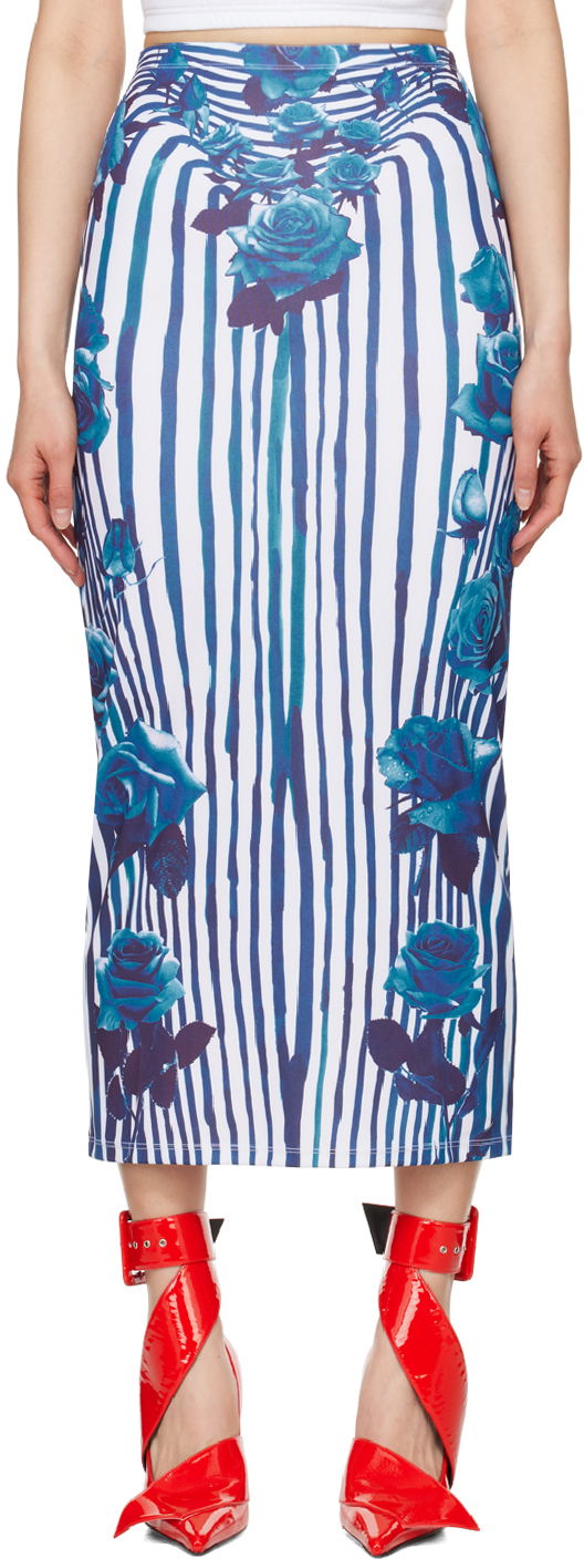 Kjol Jean Paul Gaultier Gaultier Flower Maxi Skirt Blå | 24/25-F-JU088-J551-015951