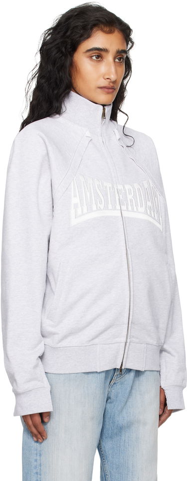 Sweatshirt VETEMENTS Vetements 'Amsterdam' Zip-Up Sweatshirt Grå | UH76ZU760GG, 4