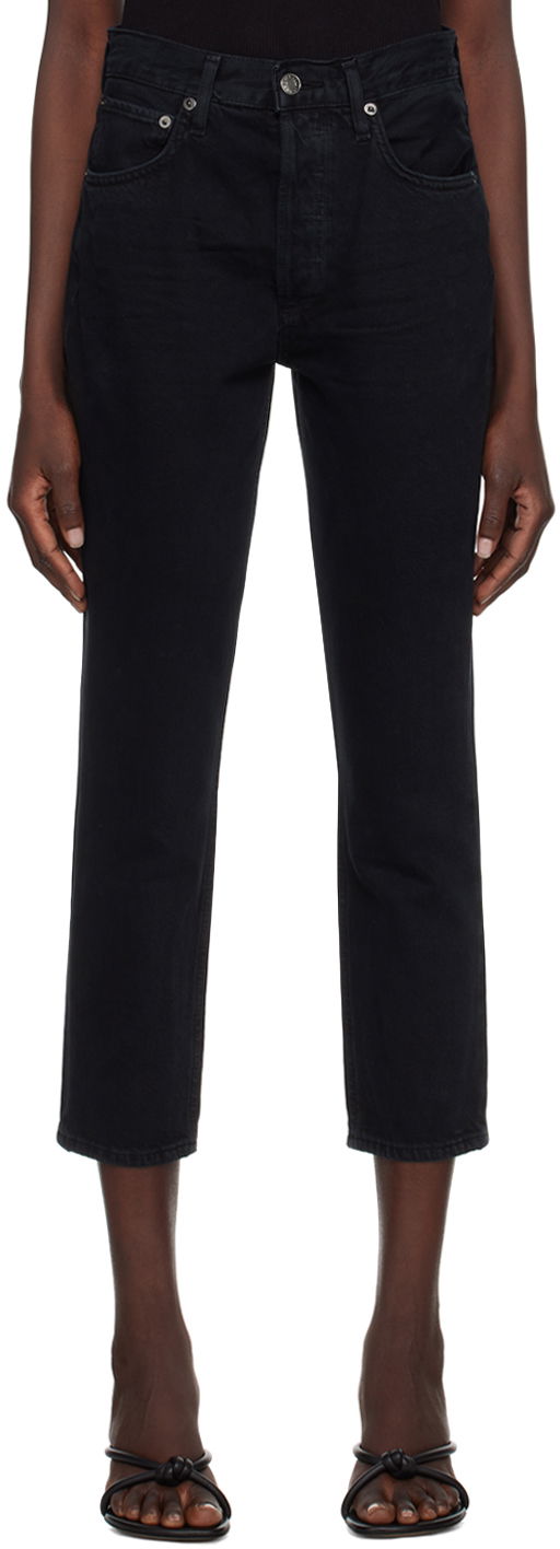 Jeans AGOLDE Riley Black Denim Jeans Svart | A056-1604