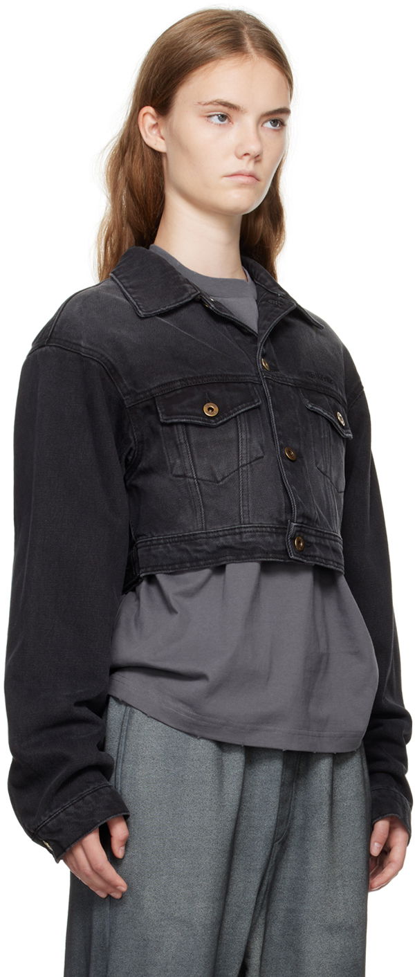 Jacka We11done We11done Cropped Denim Jacket Svart | WD-DJ2-24-337-W-BK, 1