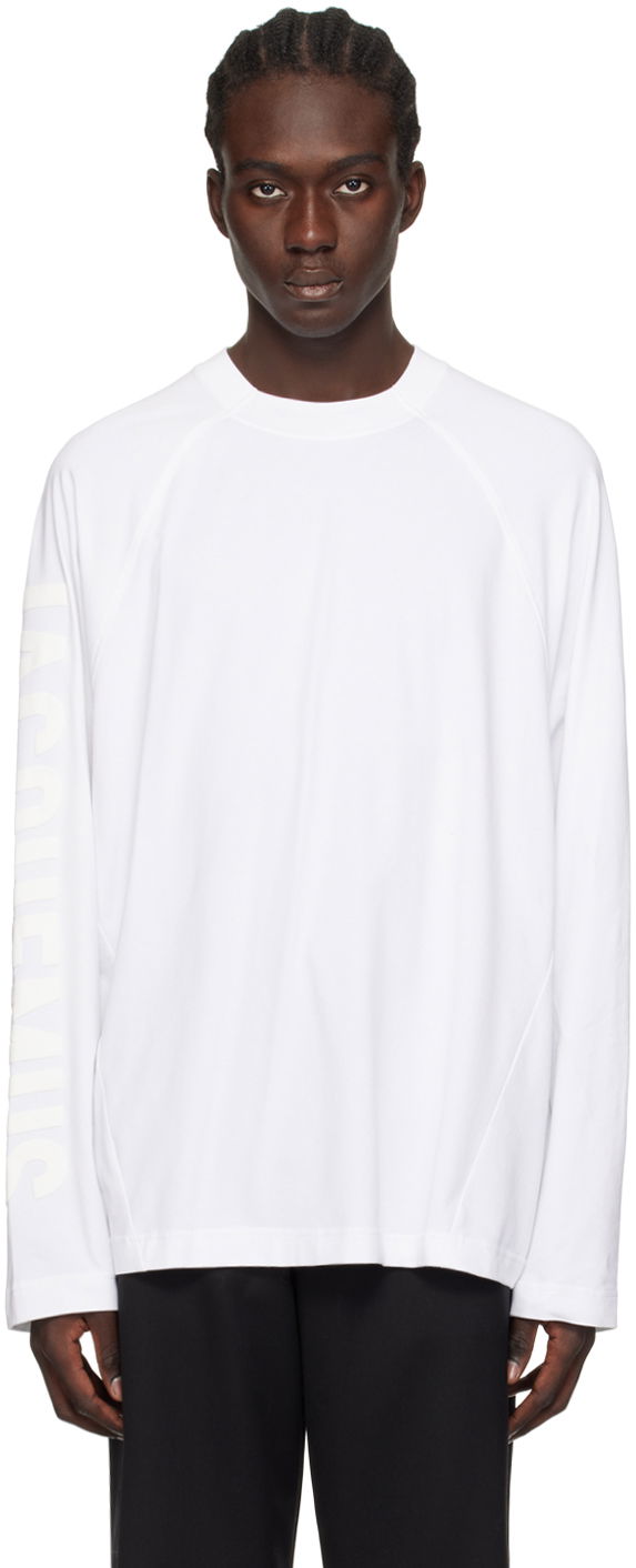 T-shirt Jacquemus Les Classiques 'Le T-Shirt Typo' Long Sleeve T-Shirt Vit | 24E245JS213-2031
