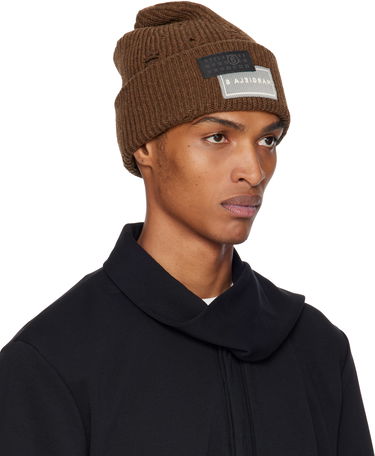 Mössa Maison Margiela MM6 Maison Margiela Logo Patch Beanie Brun | SH0TB0001 M13138, 1