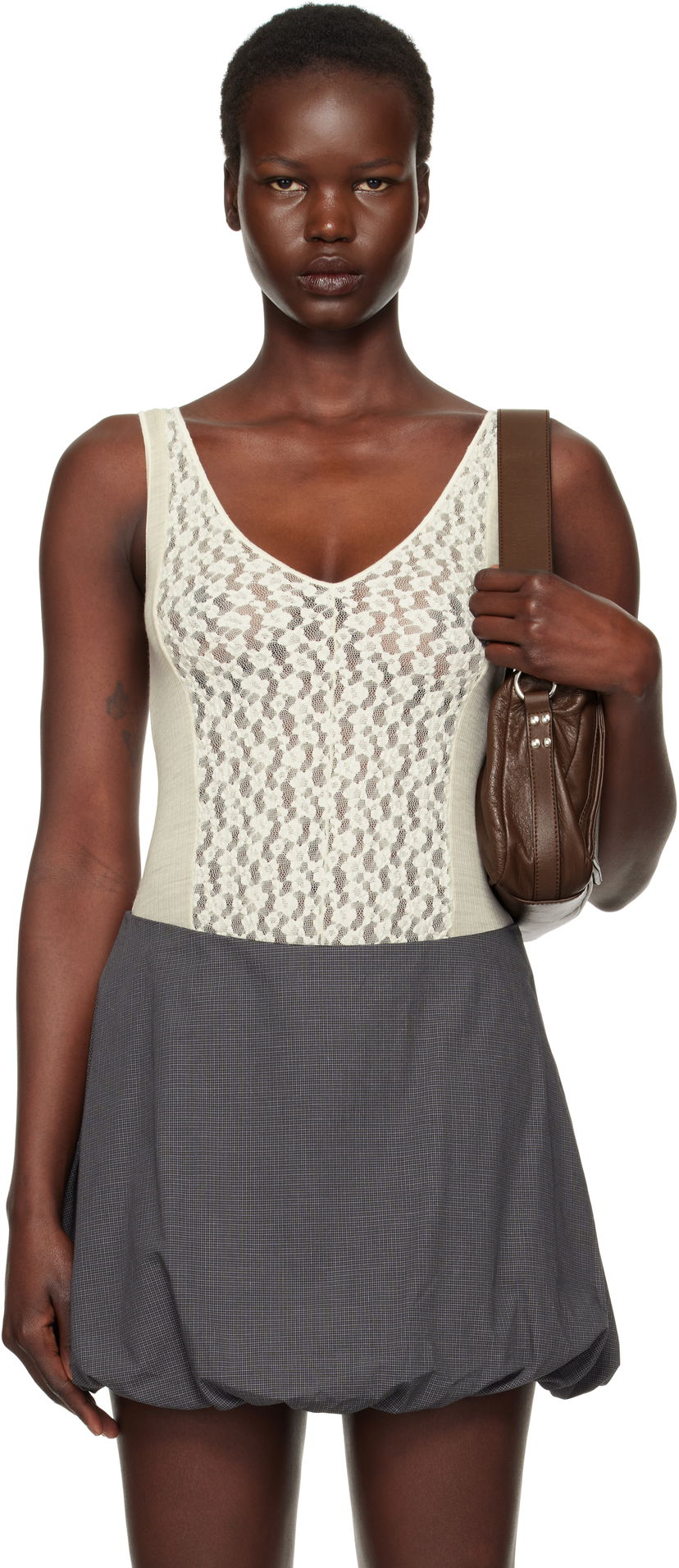 Kjol Baserange Lace Bodysuit Grå | ONCR-LA-SP25