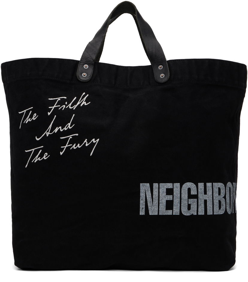 Tygpåse Neighborhood Washed Canvas Tote Bag Svart | 242TQNH-CG01