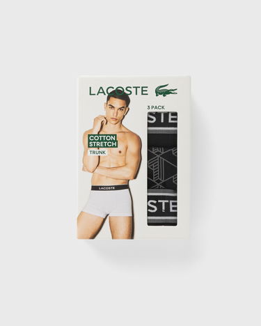Boxare Lacoste Pack of 3 Patterned and Plain Elastic Waistband Trunks Svart | 5H4970-031, 1