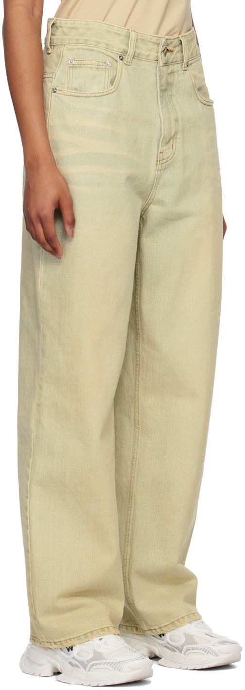 Jeans We11done Wide-Leg Jeans Grön | WD-DP1-23-357-W-BG, 1