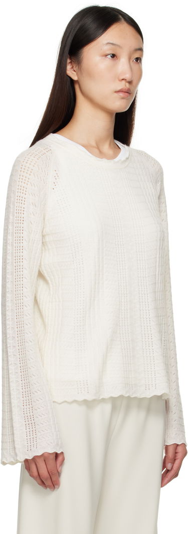Sweater Loulou de Saison Loulou de Saison Greta Knit Sweater Vit | GRETA, 1