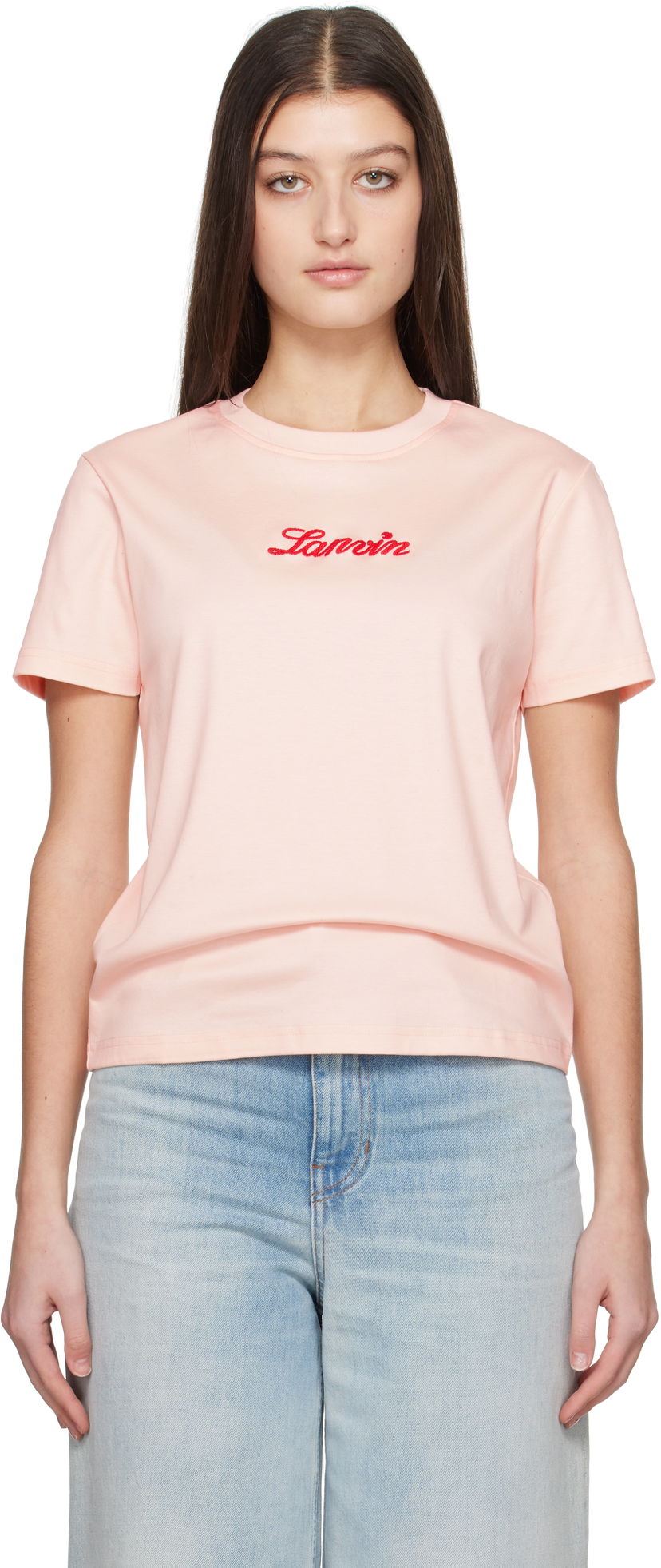T-shirt LANVIN Lanvin Embroidered T-Shirt Rosa | RW-TS0030-J134-P25