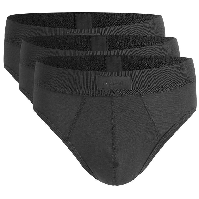 Kropp SKIMS Men's 3-Pack Cotton Briefs Svart | BO-BRF-5633M-ON
