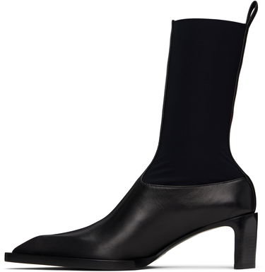 Sneakers och skor Jil Sander Jil Sander Leather Kitten Heel Ankle Boots Svart | J16WU0056_P5810, 2