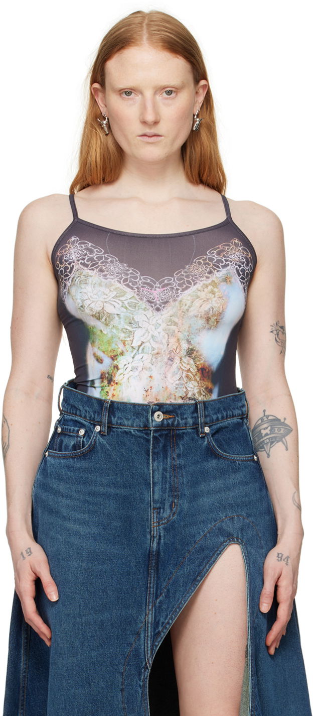 Linne Y/PROJECT Black Trompe L'œil Tank Top Svart | 104TO008