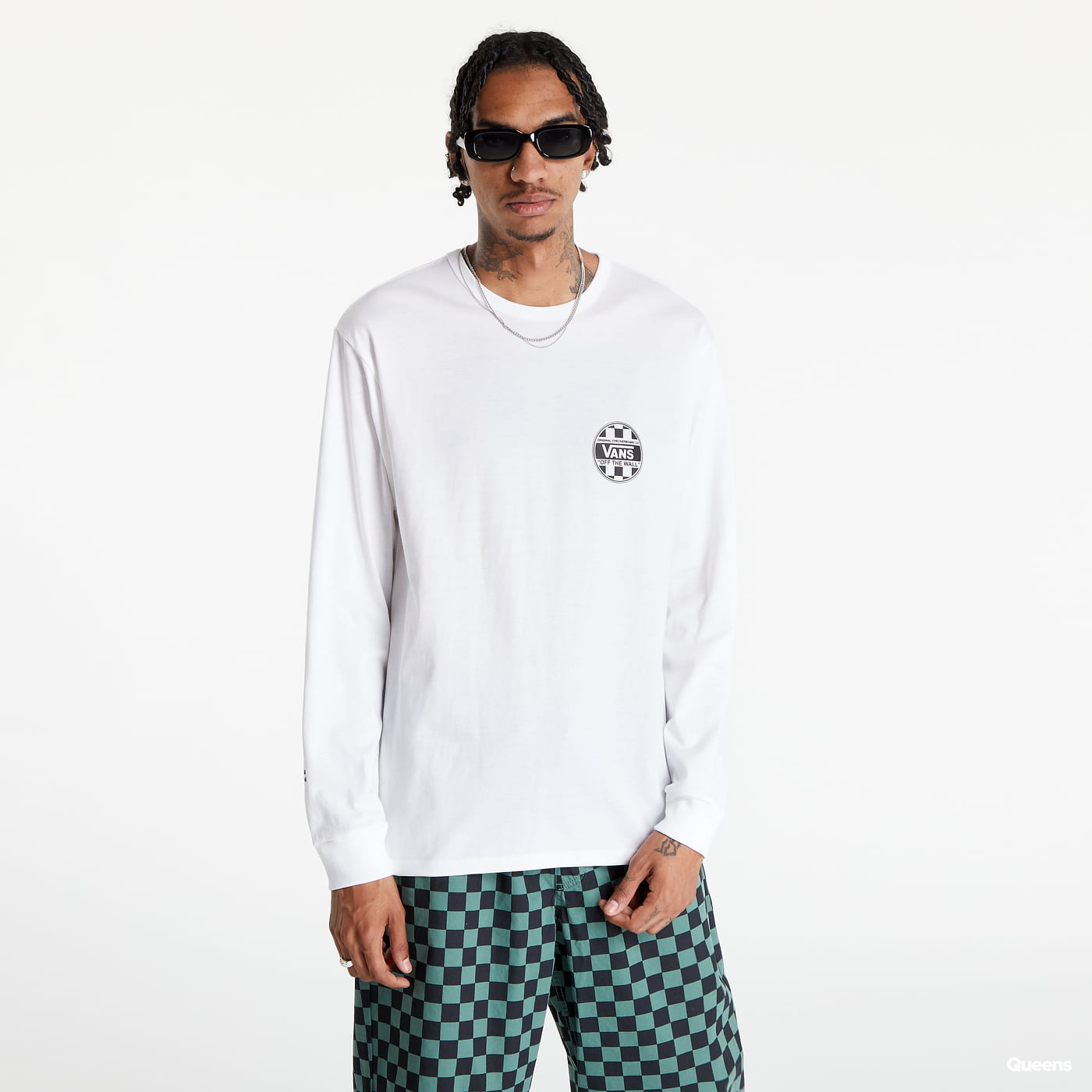 T-shirt Vans Off The Wall Check Grap Vit | VN0A7S6ZWHT1, 0